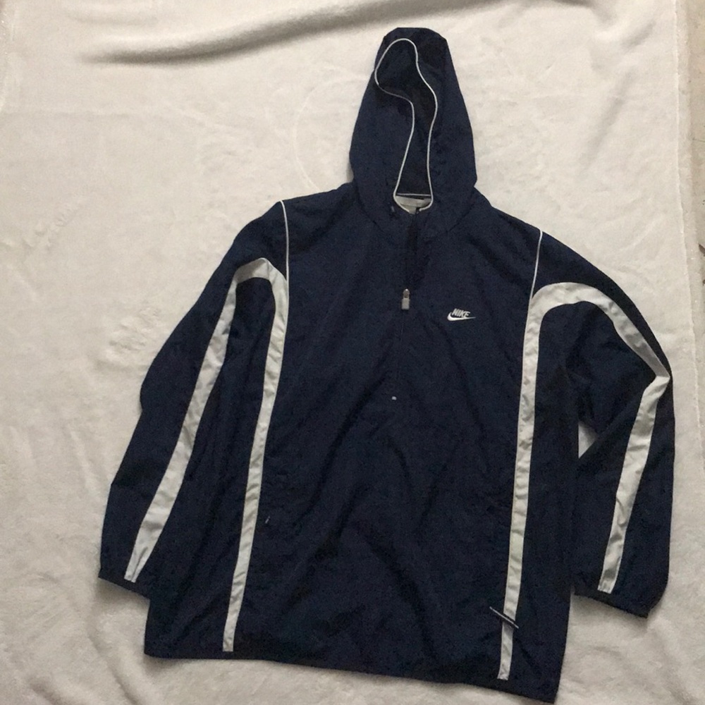 NIKE NAVY BLUE WINDBREAKER HOODIE